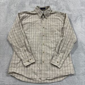 PENDLETON Shirt Mens M Plaid Button Up Wrinkle Resistant Long Sleeve Cotton